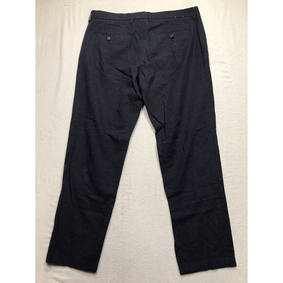 J CREW Thompson Pants Men 35x32 (36x29 actual) Navy Tapered Leg Chino Cotton - Picture 2 of 16